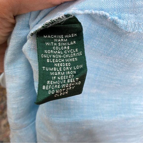 Lauren Ralph Lauren 100% Linen Button Front Tunic Top with Rope Belt Size Small - Picture 16 of 16